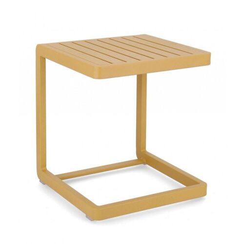 Ensemble de 2 tables basses rectangulaires en aluminium jaune moutarde