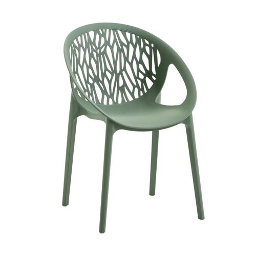 Lot de 6 chaises empilables en polypropylène renforcé vertes