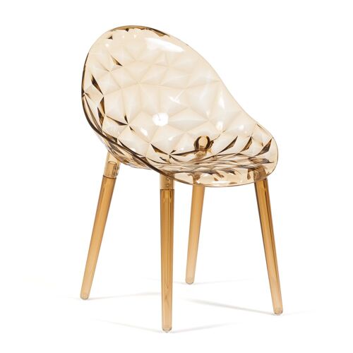 Lot de 2 chaises en polycarbonate transparent champagne