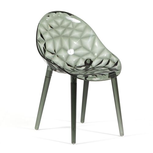 Lot de 2 chaises en polycarbonate transparent fumé