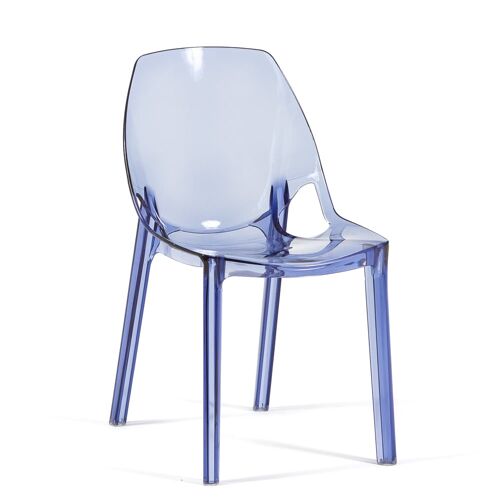 Lot de 2 chaises en polycarbonate transparent bleu