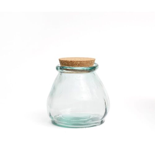 Bocal Verre Recyclé Bleu 10x10x10cm