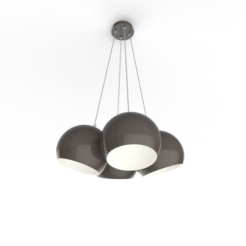 Suspension En Métal Gris Et Blanc Interne E27