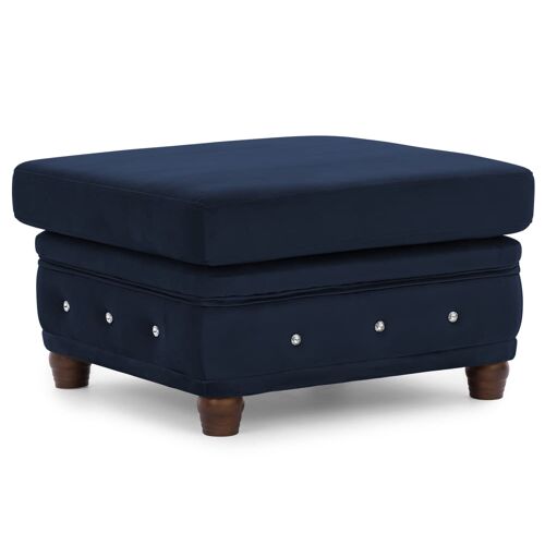 Repose-pieds Chesterfield en velours bleu marine