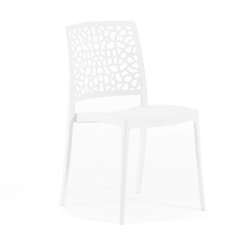 Lot De 4 Chaises De Jardin Empilables En Polypropylène Blanc