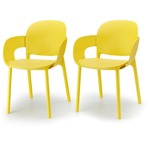Lot de 2 chaises design en plastique jaune