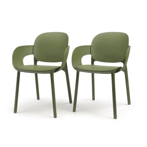 Lot de 2 chaises design en plastique vert