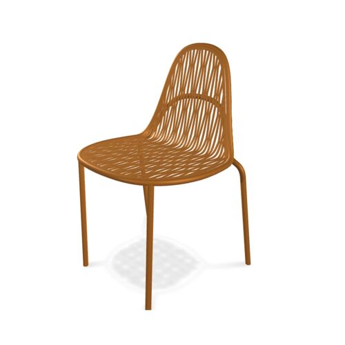 Lot De 2 Chaises De Jardin En Métal Terracotta