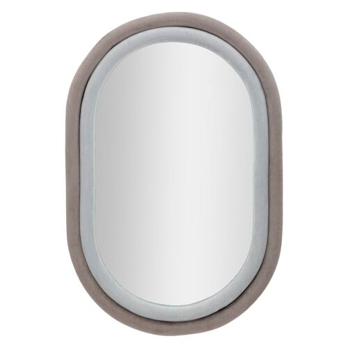 Miroir mural en velours gris 60x4x90 cm