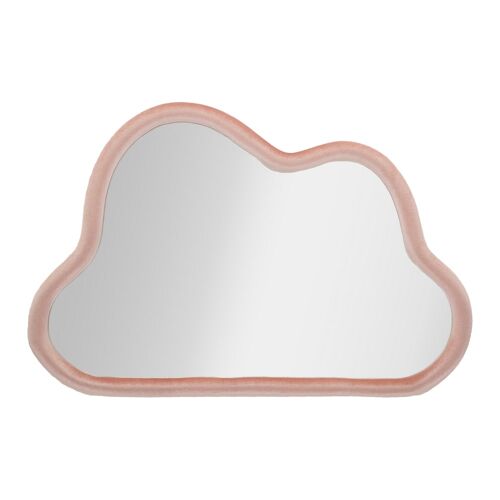 Miroir mural en velours rose 90x4x60 cm