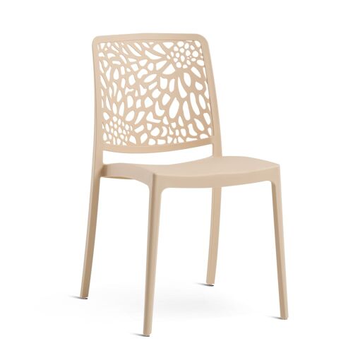 Lot De 4 Chaises De Jardin Empilables En Polypropylène Creme
