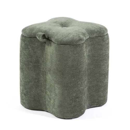 Pouf velours pailleté vert