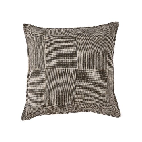 Housse De Coussin Lin Noir Et Marron 50x50x2cm