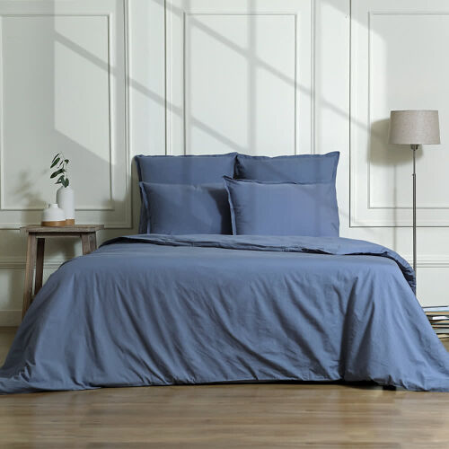 Parure + Taies 50x70 Percale De Coton Denim 260x240