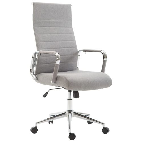Chaise de bureau réglable pivotante en tissu Gris