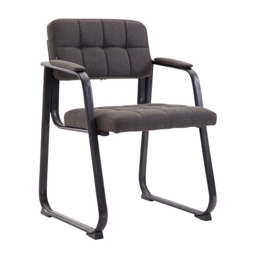 Chaise avec dossier ajouré et accoudoirs en tissu Gris foncé