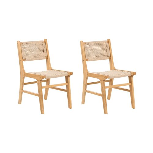 Lot de 2 chaises de salle à  manger en bois marron 46x84cm