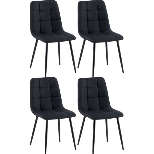 Lot 4 chaises de salle à  manger en tissu Noir