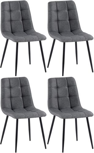 Lot 4 chaises de salle à  manger en tissu Gris foncé