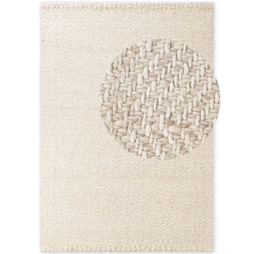 Tapis De Laine Fait Main Crème 160x230cm