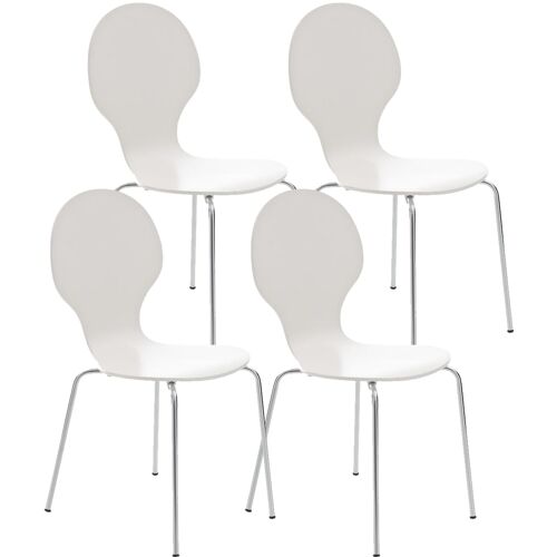 Lot de 4 chaises empilables en bois Blanc
