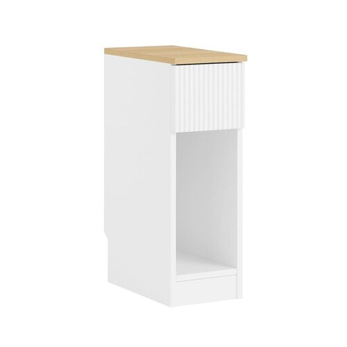 Table de chevet rangement blanc 20x35x60 cm