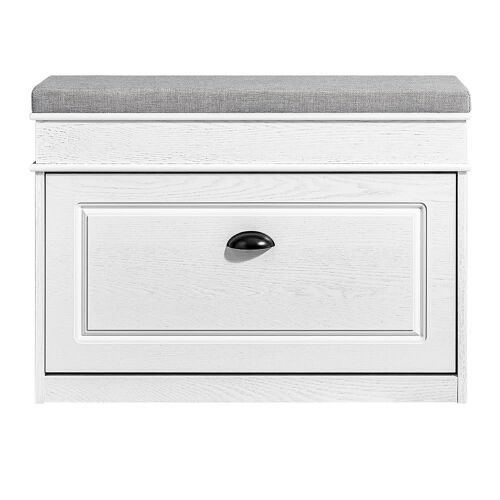 Meuble chaussure banc d'entrée salon 75x24x51cm effet bois