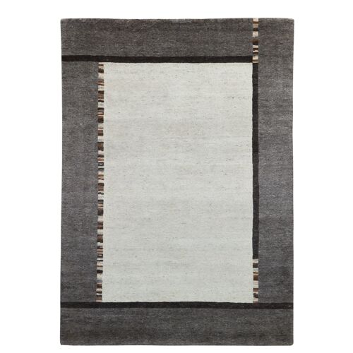 Tapis De Salon Noué À  La Main - Gris 70x140 Cm