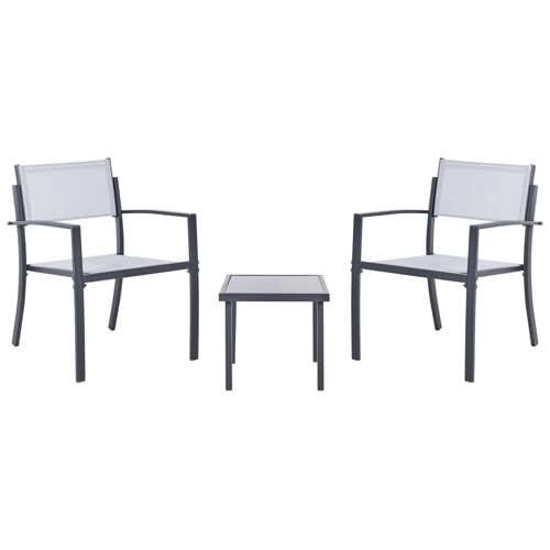 Ensemble Bistrot D'extérieur Métal Gris