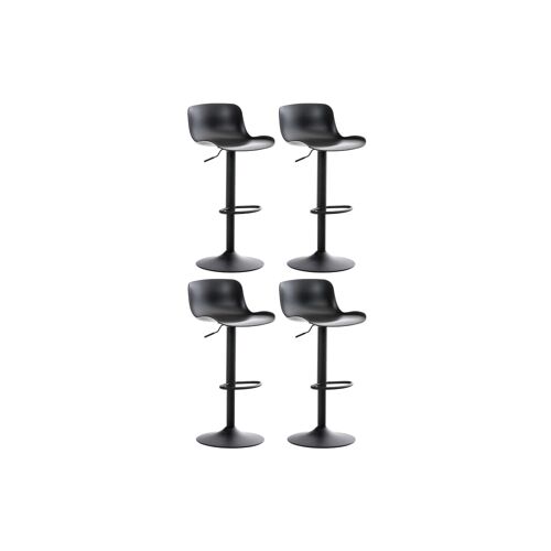 Lot de 4 Tabourets de bar ajustables pivotants en résine Noir