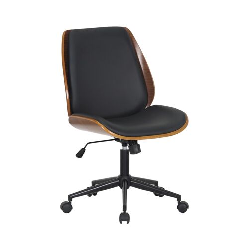 Chaise de bureau réglable en pvc und synthetik Noyer / Noir