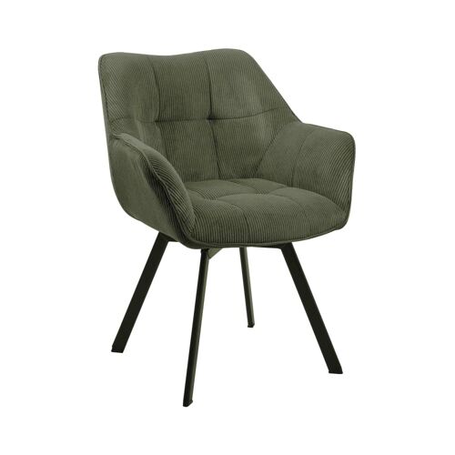 chaise salle à  manger avec accoudoirs en coton Vert