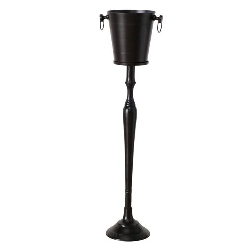 Seau À  Champagne Sur Pied En Métal Noir - H108cm
