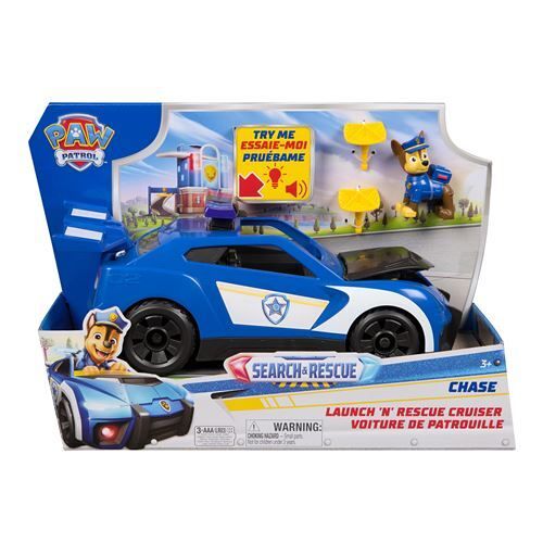 PAW Patrol - Pat Patrouille - Véhicule Interactif Chase Search & Rescue Mission Détectives - Voiture Figurine À Collectionner - Pat Patrouille Jouet - Voiture Enfant - Jouet Enfant 3 Ans Et +