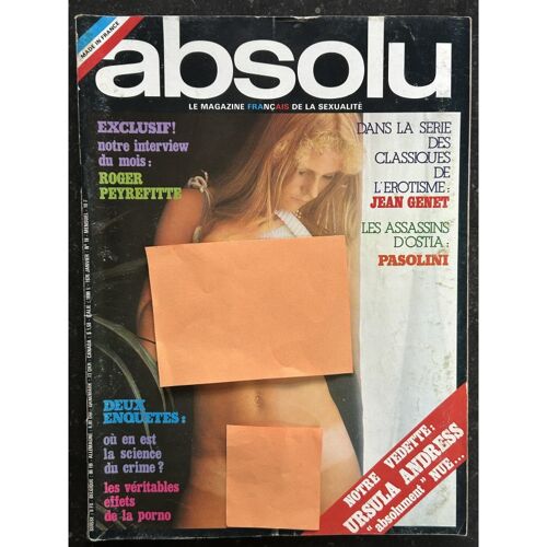 Absolu 18 Janvier 1976 Hans Larson Ursula Andress Nude Josette Gianni Kama Sutra Jean Genet
