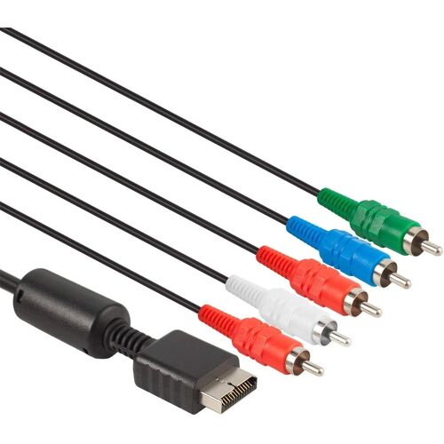VornixorSarlshop-Câble composant PS3 compatible avec PS2/PS3/PS3 Slim HDTV-READY TV HD Composant AV Câble 5 fils 1,8 m Noir