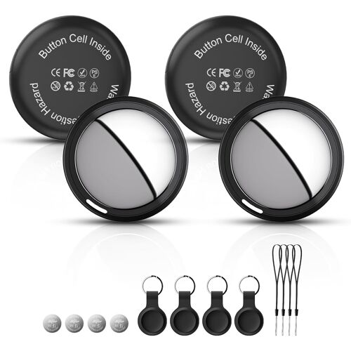 VornixorSarlshop-Air Tracker Tag Traceur Fonctionne avec l¿app Localiser Apple (iOS Uniquement) Comprend Batterie de Secours, Localisateur d'objets Bluetooth pour Clés, Portefeuille, Bagages (Noir, L