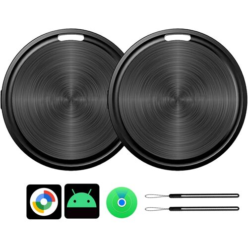 VornixorSarlshop-Système Dual Traceur Air Tracker Tag pour Android ou iOS, Fonctionne avec l¿app Google et Apple Localiser, Batterie Remplaçable, pour Clés, Bagages, Valises, Portefeuilles, 2 Pack