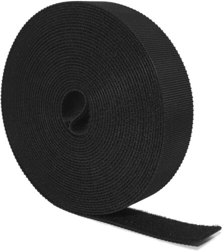 VornixorSarlshop-5M×20MM Attache Cable Reutilisables Nylon,Bande Scratch Serre Cable Noir Sangle Velo,Rouleau Scratch Pour Rangement Cable,Attache Cable Serre-câbles Electriques Pour à La Maison et A