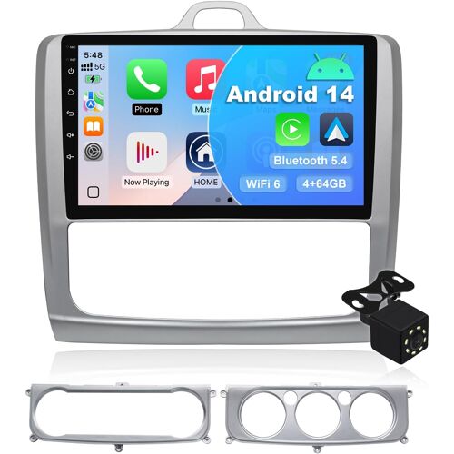 Vornixorsarlshop-Android 14 Car Android Radio Screen For Ford Focus Mk2 Mk3 Exi Mt 2 3 2004-2011 Multimedia Stereo Wireless Carplay Android Auto Gps Wifi 6 Bluetooth 5.4 Fm Swc Backup Camera 4g 64g