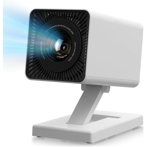 MEVRONISSHOP-Mini Projecteur 4K Vidéoprojecteur, WiFi 6 & BT 5.0 Projecteur Video Supporté Correction, Portable Projecteur pour Chambre, Maison et extérieur (Blanc)