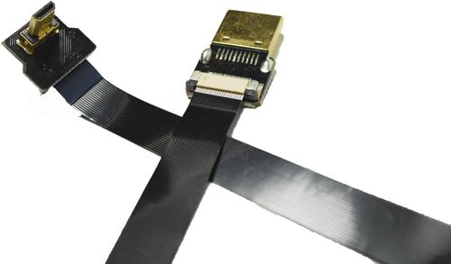 VornixorSarlshop-Micro HDMI mâle plat coudé à 90 degrés vers HDMI mâle standard Full HDMI normal pour GH4BMPCC Sony A5000 A6000 A7S A7R (non compatible avec Sony A6300) Noir (30 cm)