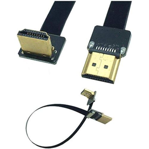 VornixorSarlshop-FPV câble HDMI, 20 cm FPV HDMI Fin câble Plat, 90 ° vers Le Haut à 90 degrés Interface Standard HDMI mâle au vers HDMI Standard mâle Interface pour Rouge BMCC Fs7 C300 Single Upward