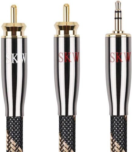 VornixorSarlshop-3,5 mm mâle vers 2RCA mâle Audio stéréo câble Y, Haute fidélité câble de Signal pour Smartphones, MP3, tablettes, Home Cinéma (10 m)