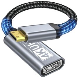 VornixorSarlshop-Adaptateur Mini HDMI vers HDMI, Mini HDMI Mâle vers HDMI Femelle 4K 60Hz 18Gbps avec 3D HDR Ethernet ARC, Compatible avec DSLR, Raspberry Pi Zero W, Tablette, HDTV, Caméra, Projeteur