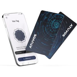 MEVRONISSHOP-Air Tag Traceur Lot de 2 Système Double, Wallet Tracker Carte Ultra-Fin Compatible avec iOS Apple et Android Google Localiser App, Localisateur Intelligent pour Portefeuille/Valise/Sac/B