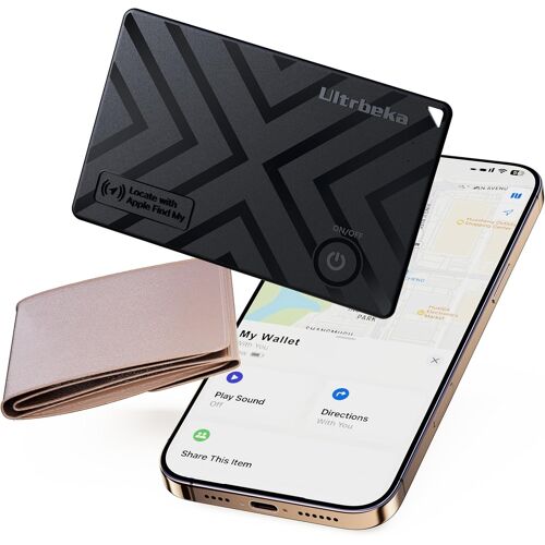 MEVRONISSHOP-Traqueur portefeuille ultra fin certifié MFi compatible avec Apple Find My | Pour portefeuilles, clés et sacs | 1 paquet individuel