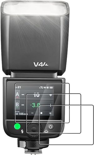 VornixorSarlshop-Lot de 3 films de protection d'écran en verre trempé pour Godox V480/Godox Blitz V480/V480C/V480S/V480N/V480F/V480 O, anti-rayures, anti-traces de doigts, sans bulles, 9H HD transpar