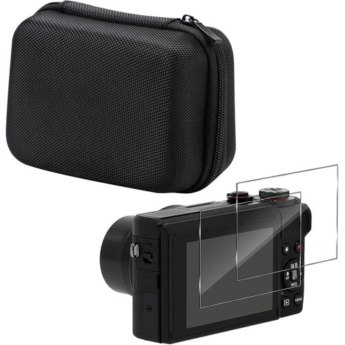 VornixorSarlshop-Sacoche de Transport pour Canon G7X Mark III pour Film protecteur trempé, Housse Sacoche pour Appareil Photo Compact, Negro + Film protecteur trempé*2