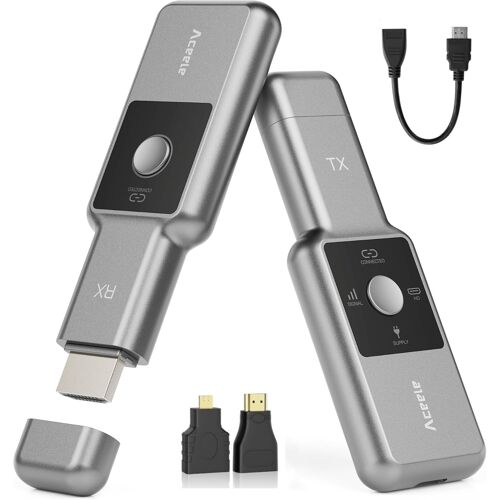 MEVRONISSHOP-metteur et récepteur HDMI sans Fil, Extension HDMI sans Fil Full HD 1080P, avec écran LED, portée de 50M, 2,4 G et 5 G, pour PC/DV/HDTV/projecteur/boîtier TV, Plug & Play